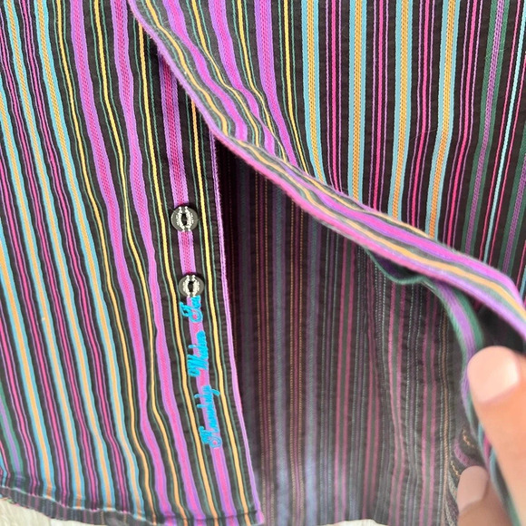 Robert Graham Patterned Striped Button Down Shirt Size Large - Picture 3 of 6